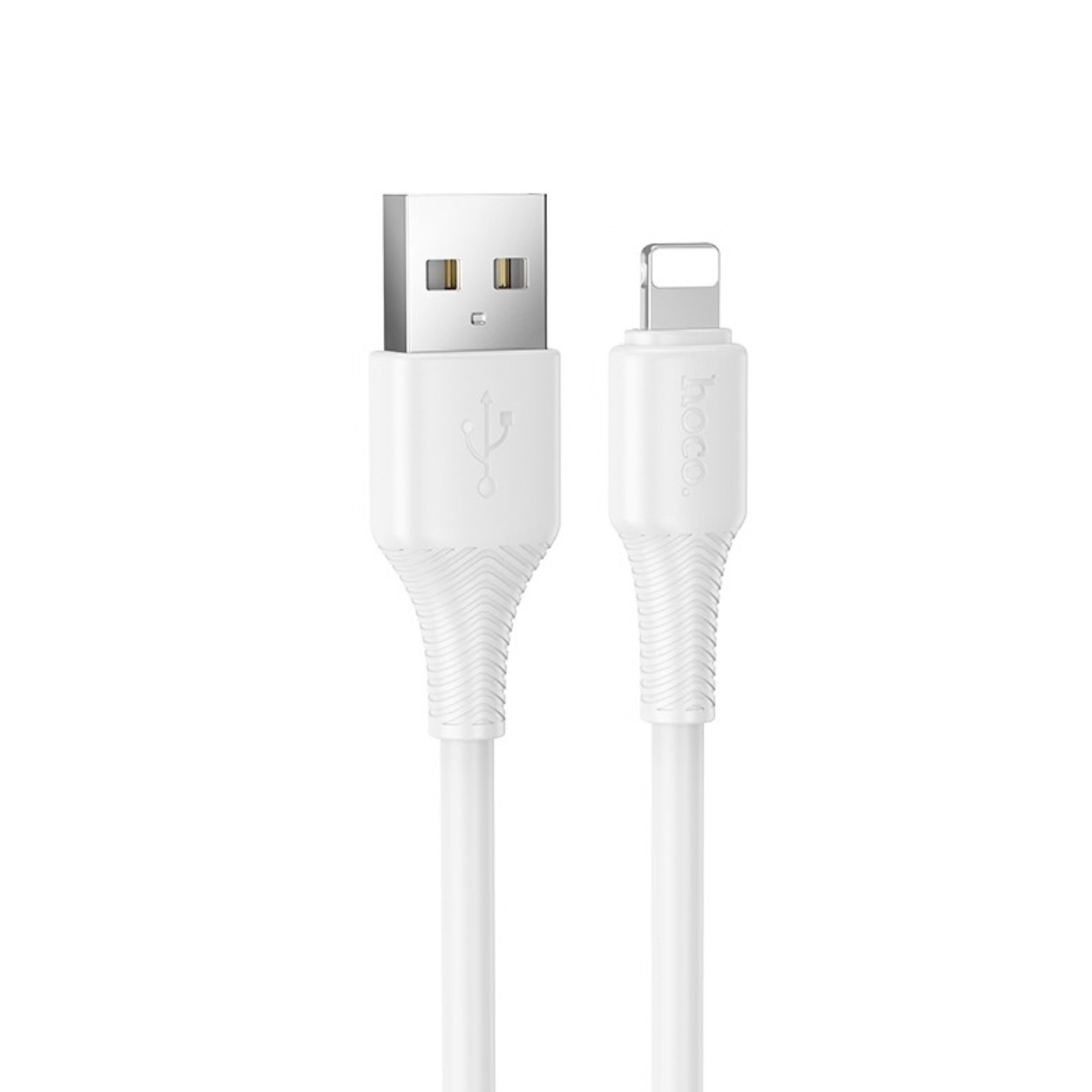 HOCO Кабел USB-A - Lightning, 1м, 2.4A, Beneficio /бял/ - X120