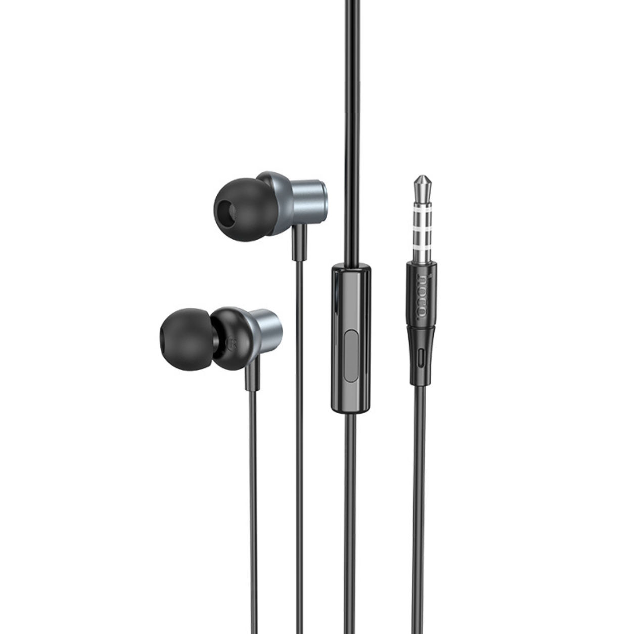 HOCO HF Encourage metal universal, 3.5mm, с микрофон /сив/ - M110