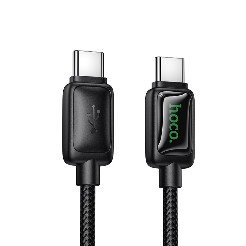 HOCO Кабел Type-C - Type-C, 1.2м, 60W, Mundo digital display /черен/ - U146