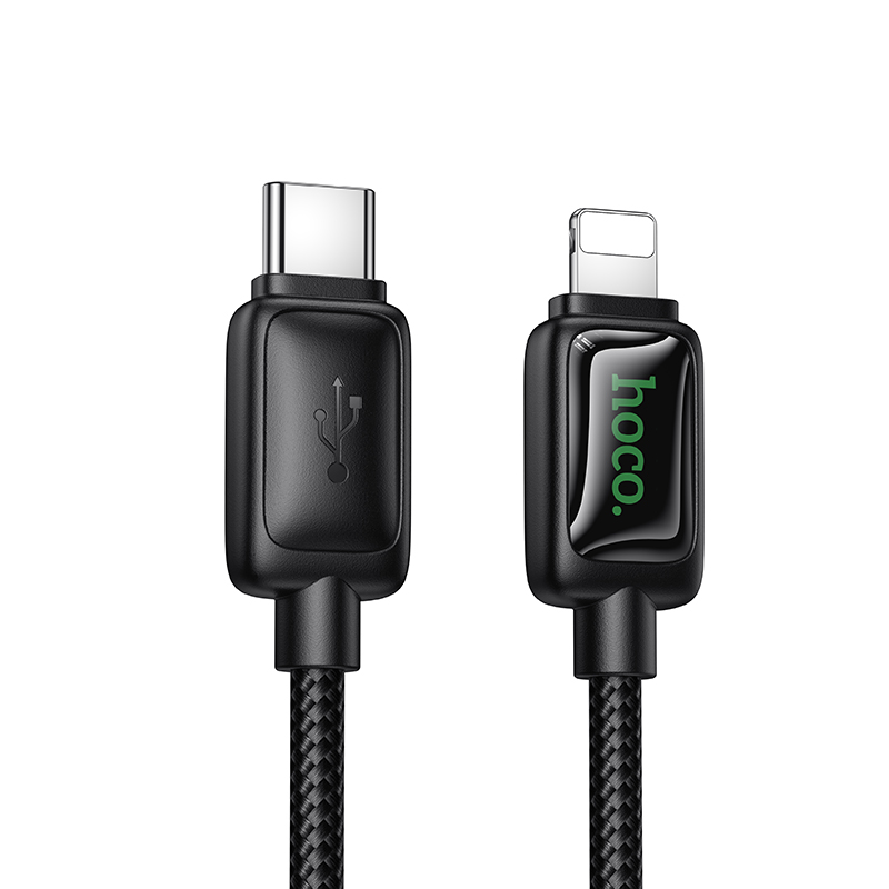 HOCO Кабел Type-C - Lightning, 1.2м, 30W, Mundo LCD /черен/ - U146