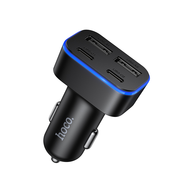 HOCO 12V 42W, 2 x USB-A + 2 x USB-C, Barry 4-port /черен/ - Z63
