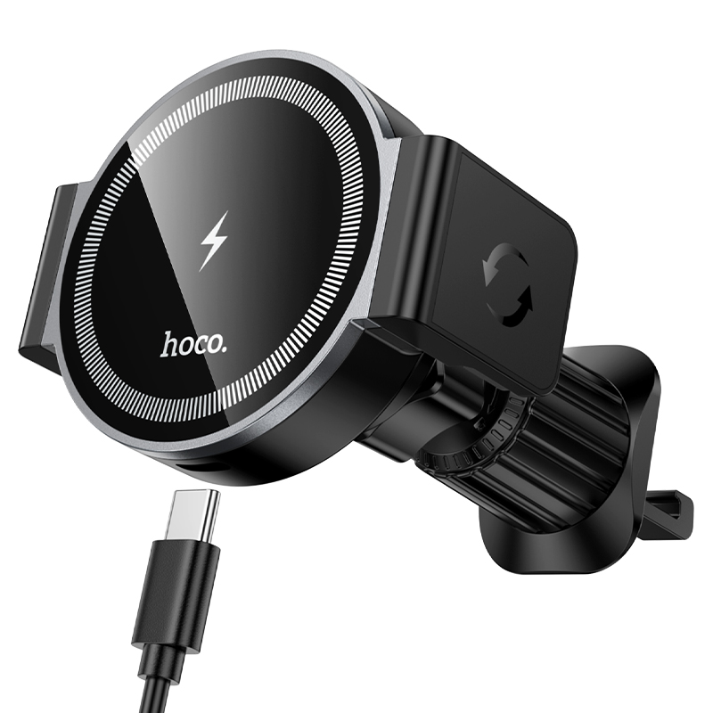 HOCO Холдер Wireless 15W, Magnetic Power electric, с прикрепяне /черен/ - HW35