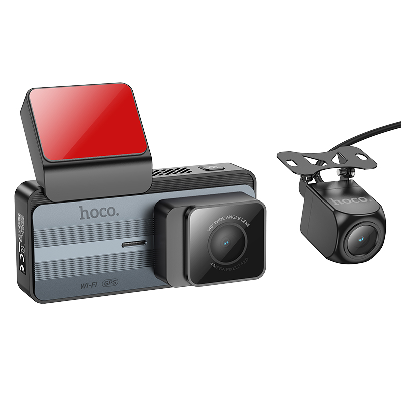HOCO Dash Camera Set, front+rear, 720P 2K /черен/ - DV12