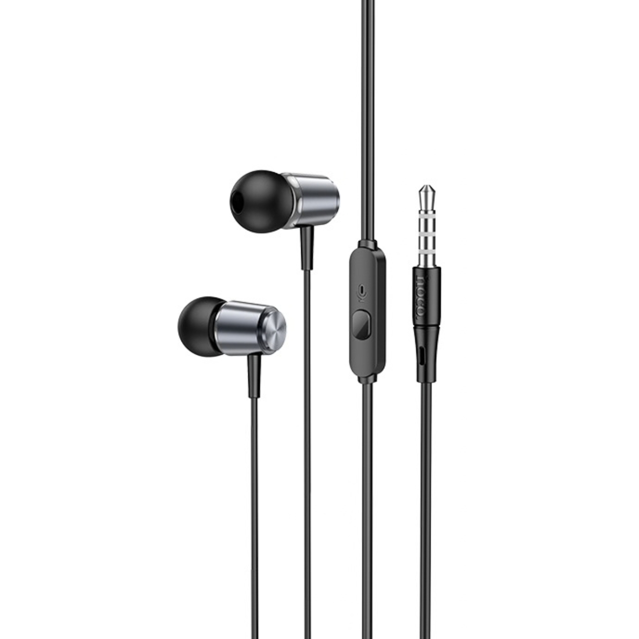 HOCO HF Spring metal, 3.5mm, с микрофон /сив/ - M108