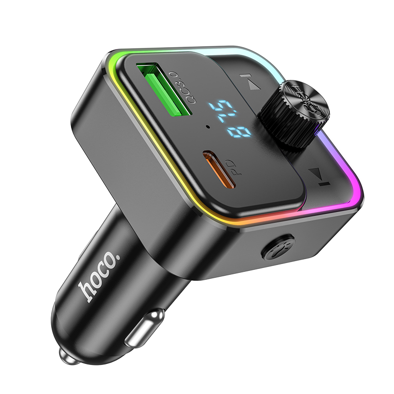 HOCO MP3 Wireless FM Transmitter 30W, PD, QC, USB-A + USB-C, FM, Mic,Fantasy /черен/ - E81
