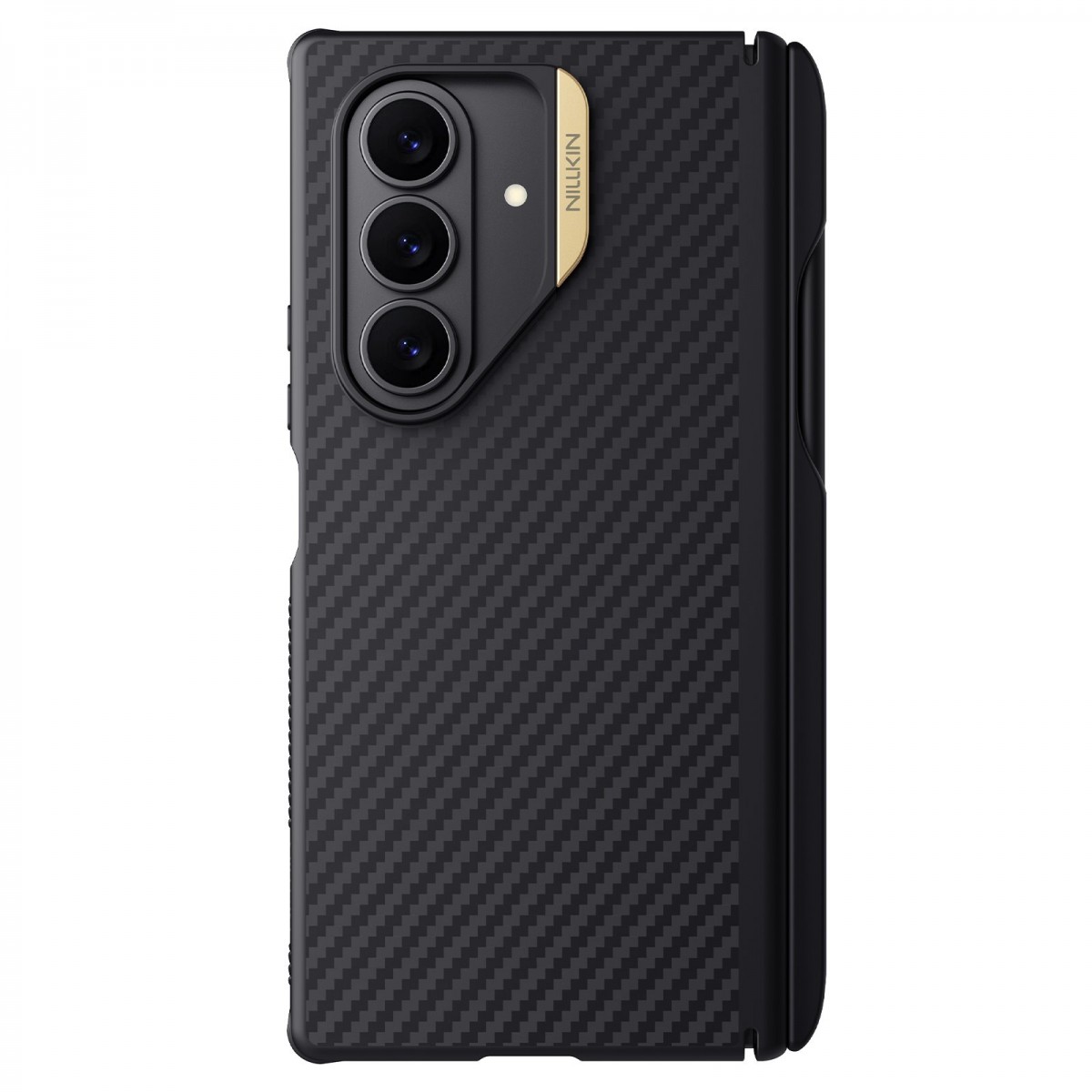 NILLKIN Калъф Samsung Z Fold 7, Synthetic Fiber PRO MagSafe Pen Slot /черен+златен/