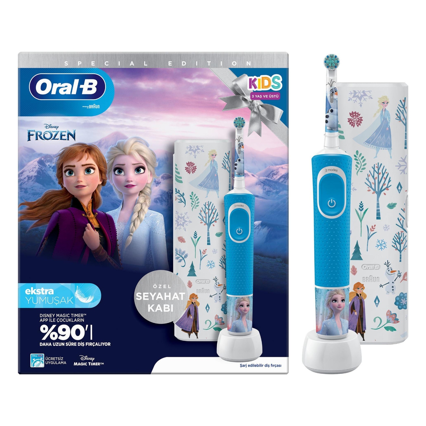 Oral-B Електрическа четка за зъби + калъф за пътуване, Frozen Vitality Pro 103 - 773178