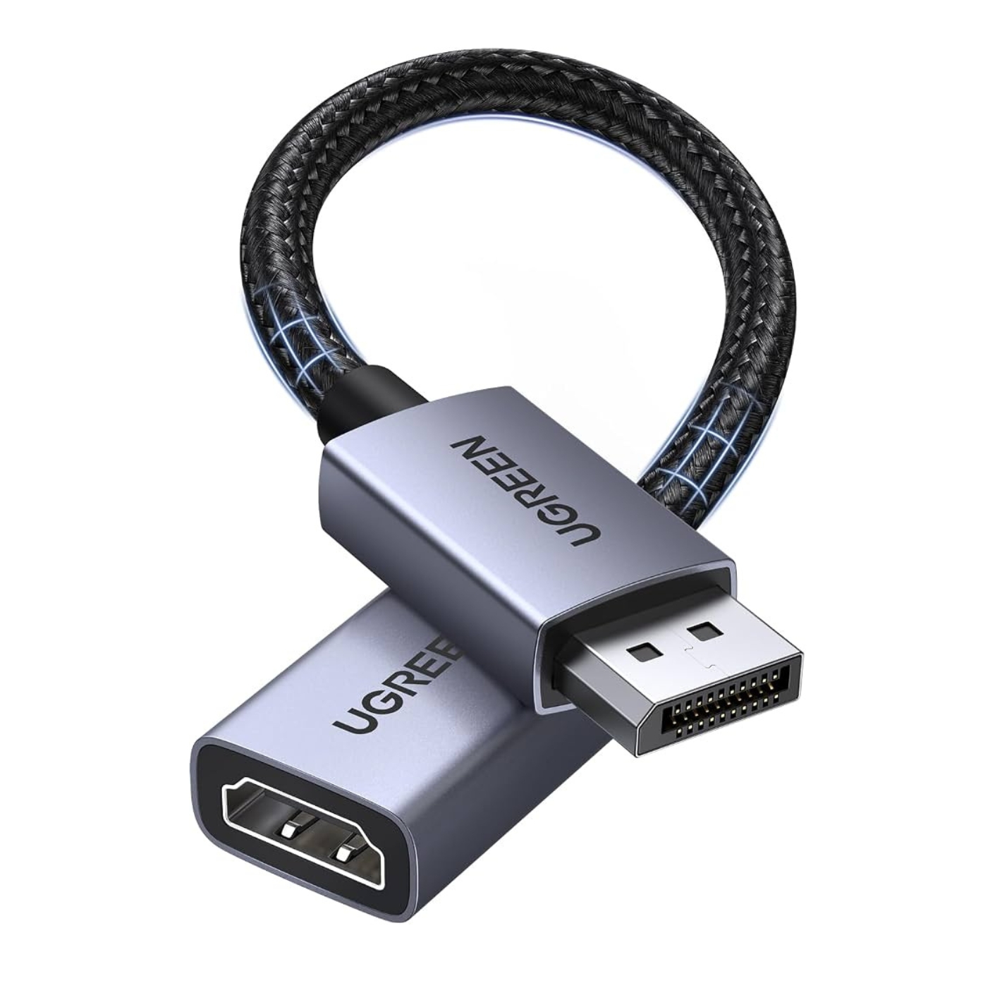 UGREEN Преходник Адаптер 2-в-1 от DP /м/ към HDMI /ж/ 4K, 60Hz /сив/ - DP139 / 95418